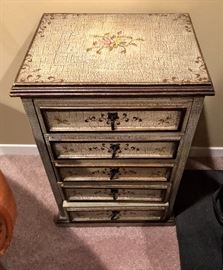 Hand Painted petite cabinet