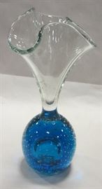 Modern controlled bubble glass vase