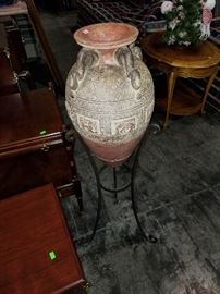 Ceramic Urn in stand