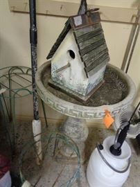 bird bath & bird house, garden misc