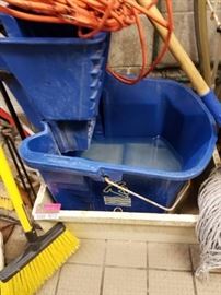 Mop station with mop sink, mop and misc. cleaning ...