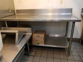 Stainless Kitchen Prep table with backsplash