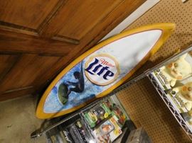 Miller Lite surf board