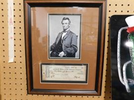 Framed Lincoln photo