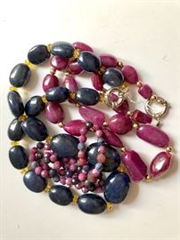 Multi color stone necklaces