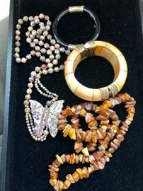 Amber necklace, fashion jewelry