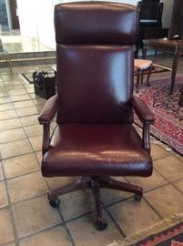 Leather desk swivel based chair