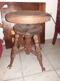 VICTORIAN PIANO STOOL WITH GLASS CLAW FEET