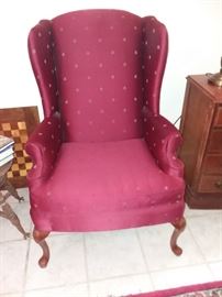 ONE OF A PAIR OF VERY NICE WING BACK CHAIRS