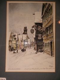 one of a pair of Paul Geissler Signed hand colored engravings ( other works by him also in sale)