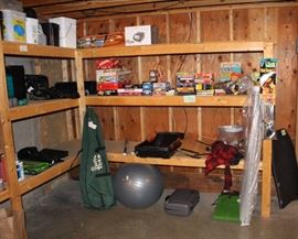 Camping, exercise equipment and games.