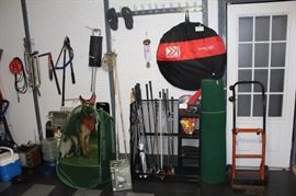 Golf equipment and much misc. are all in the garage.