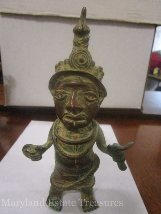 Cast iron and copper African made statue