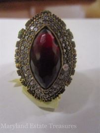 Turkish Ring made with sapphires and a ruby