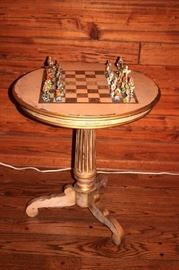 Game Table and Unique Chess Set