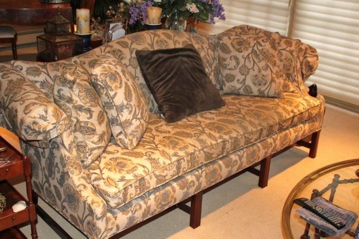 Upholstered Sofa with Decorative Pillows