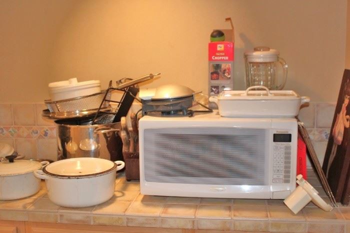 Microwave and Pots