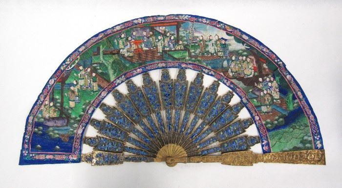 A Canton Painted Fan