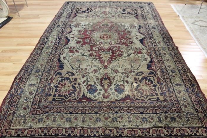 Antique and Finely Hand Woven Kerman Carpet AsIs