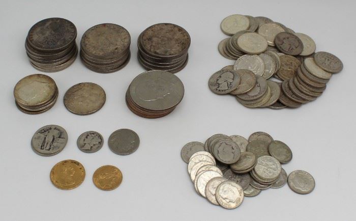 COINS Assorted Gold and Silver Coin Grouping