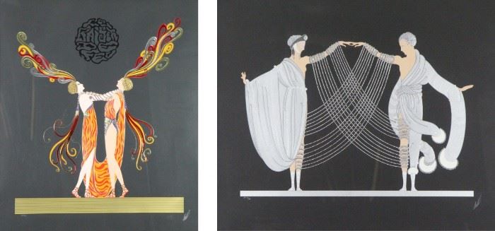 ERTE Lot of Two Serigraphs Love and Passion