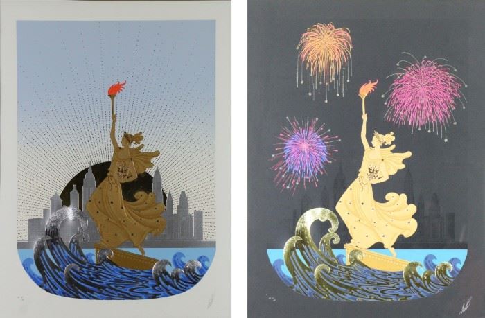 ERTE Lot of Two Serigraphs Statue of Liberty