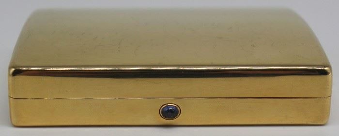 GOLD Cartier kt Gold and Sapphire Hinged Case