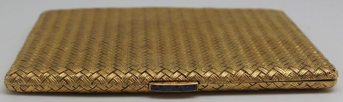 GOLD Italian Woven kt Gold Case with Sapphires