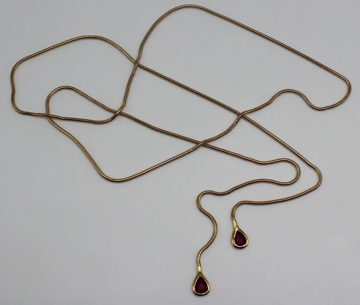 JEWELRY kt Gold and Colored Gem Necklace