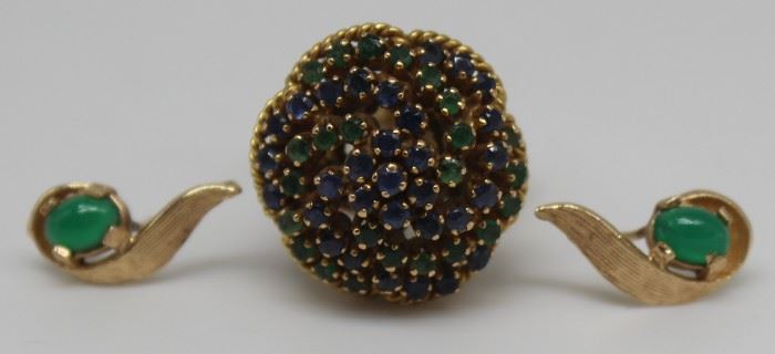JEWELRY kt Gold Sapphire and Emerald Ring
