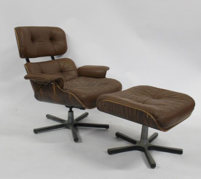 MIDCENTURY Eames Style Lounge Chair Ottoman