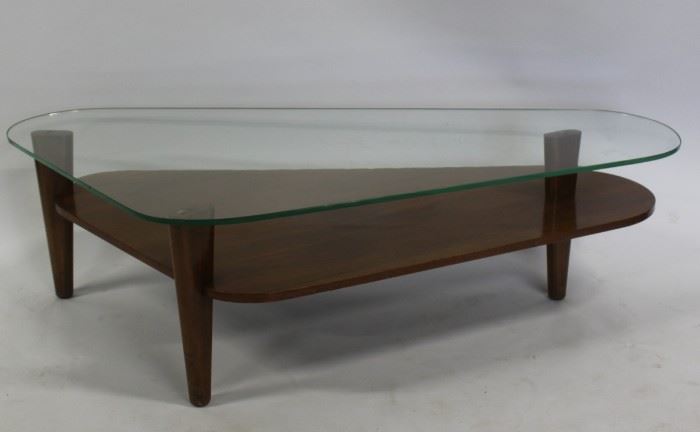 MIDCENTURY Tier Glass Top Coffee Table