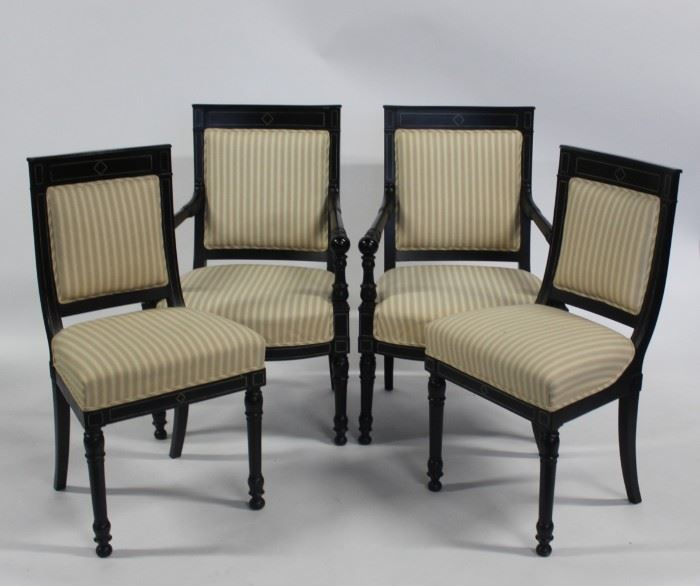 Napoleon Style Black Painted Chairs