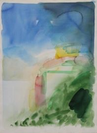 TILLYER William Watercolor on Paper Abstract