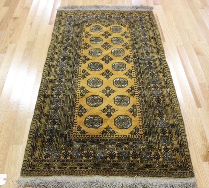 Vintage and Finely Hand Woven Bokhara Carpet