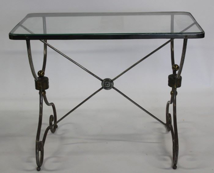Vintage French Steel and Brass Bakers Table