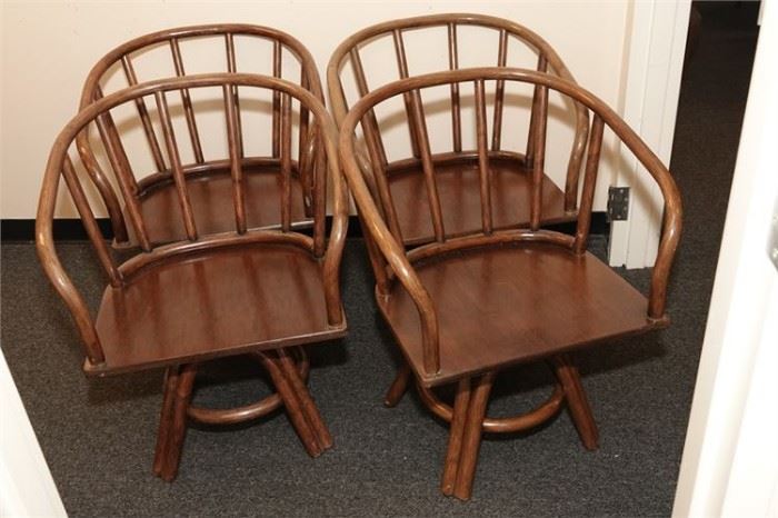23. Set of Four 4 Bentwood Captains Chairs