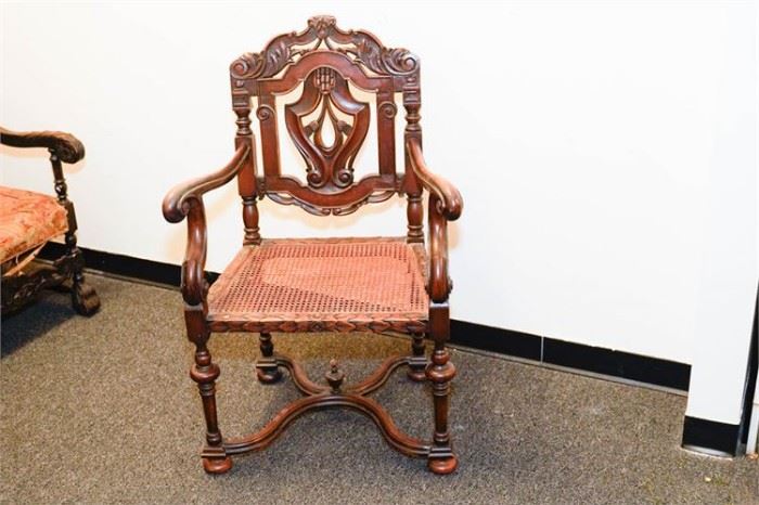 60. Baronial Carved Armchair
