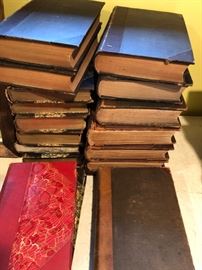 over 100  1800's leather bound books