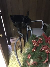 Disability shampoo bowl and potty chair