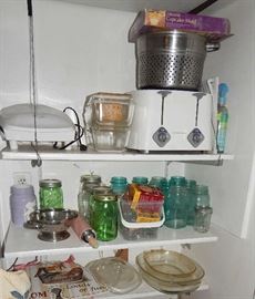 KITCHEN FILLED WITH LOTS OF VINTAGE INVENTORY & NEWER SMALL APPLIANCES