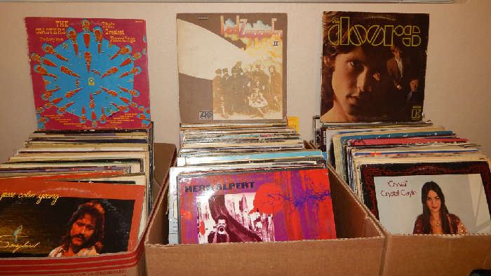 HUNDREDS OF RECORD ALBUMS FROM THE 60'S, 70'S 80'S. HARD ROCK, SOLO ARTISTS, COUNTRY, VINTAGE GALORE!!! 