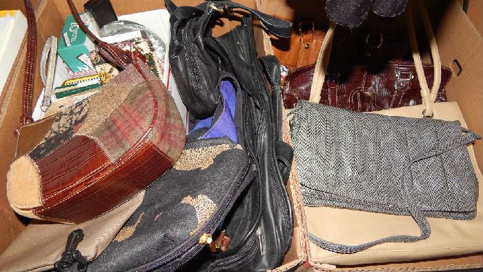 ASSORTED HANDBAGS, CLUTCHES, TRAVEL BAGS