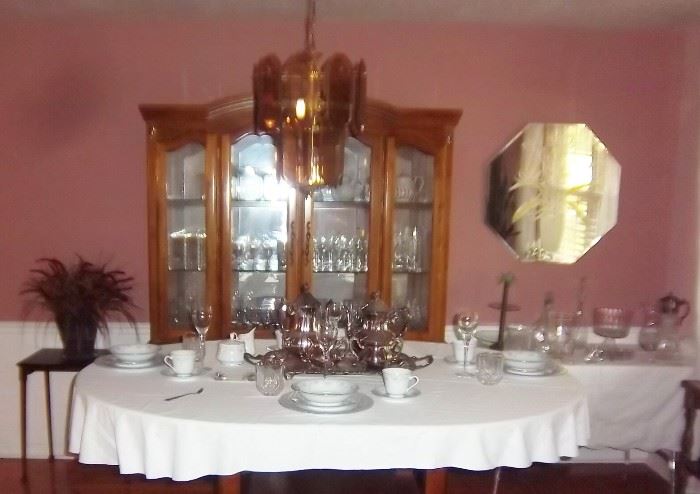 China Cabinet and Formal Glassware & Crystal, China, Silverplate Coffee/Tea Service
