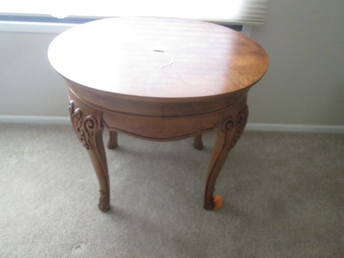 Older Round Occasional Table, Wonderful Carved Details