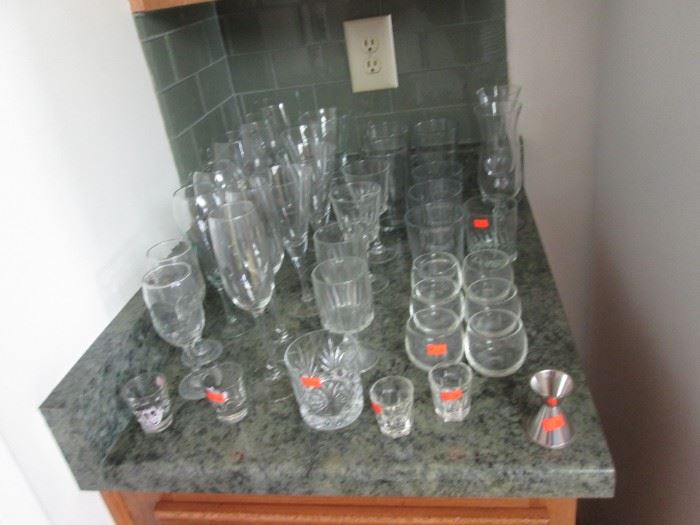 Assorted Glassware, Various Sizes