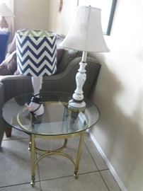 Brass/Glass Accent Table