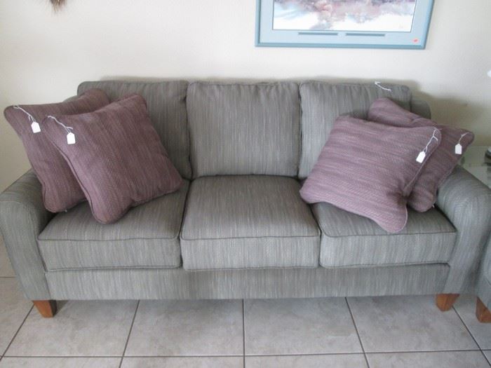 3-Piece La-Z-Boy Group, Contemporary Styling.                    Sofa, Love Seat & Ottoman, all in LIKE-NEW CONDITION!  Pale Green Color