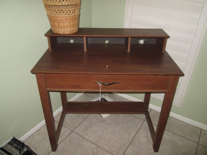 Small Desk with Drawer & Cubbies