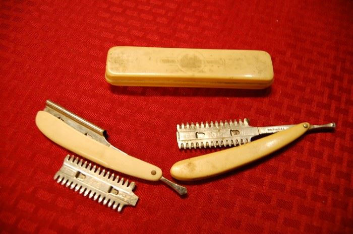 Old celluloid straight razors